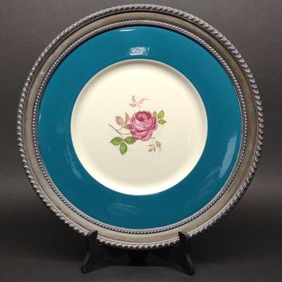 Wallace Sterling & Porcelain Serving 12" Platter