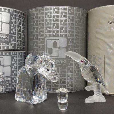 5 Swarovski Animals & Cactus Crystal Figurines