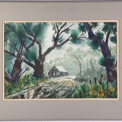 E. W. Bixby Watercolor Landscape Painting