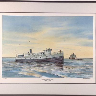 Keith Whitelock Signed Ice Boat Print Art