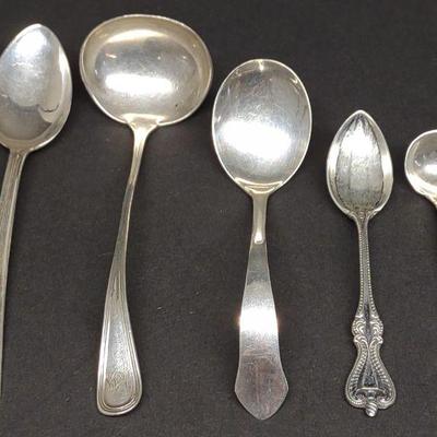 5 Antique Sterling Silver Spoons & Ladles (62g)