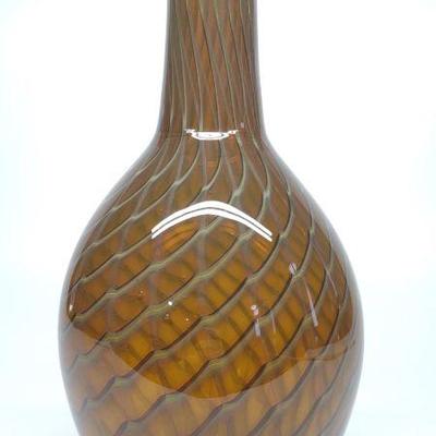 Studio Inferno Signed Art Glass Vase 14" tall
