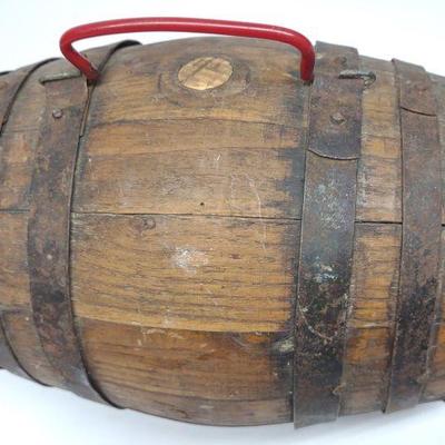 Antique Wood Rum Keg w/ Iron Banding 10"