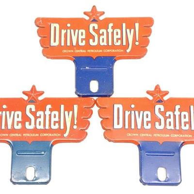 3 Crown Central License Plate Toppers