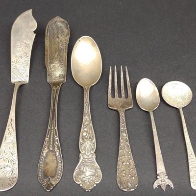 6 Sterling Silver Butter Knives & Spoons (124g)
