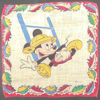 Vintage WDP Mickey Mouse Football Handkerchief