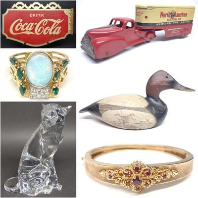 Antiques, Fine Jewelry, Vintage Toys, Decoys, & MORE! Browse Full Catalog & Place Your Bids Today,