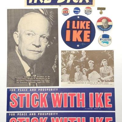 Eisenhower Political Campaign Buttons & Stickers