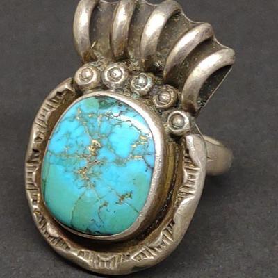 Vintage Native American Turquoise & Sterling Ring