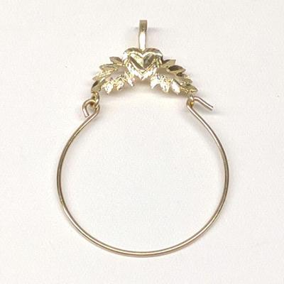 14k Yellow Gold Heart Charm Holder (0.60g)