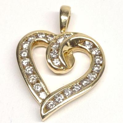 1.00 CTW Diamond 14K Heart Pendant (4.59g)