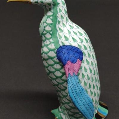 Herend Fishnet Porcelain Penguin Figure