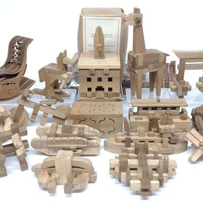 Vintage Kumiki Japan Wooden Block Puzzles