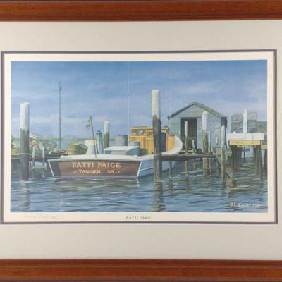 Becky Lowe Signed Patti Paige Boat Art Print