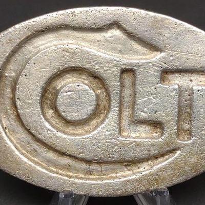 Colt Revolvers Sterling Silver Belt Buckle