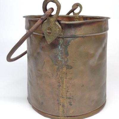Antique Dovetail Copper Bucket / Pail