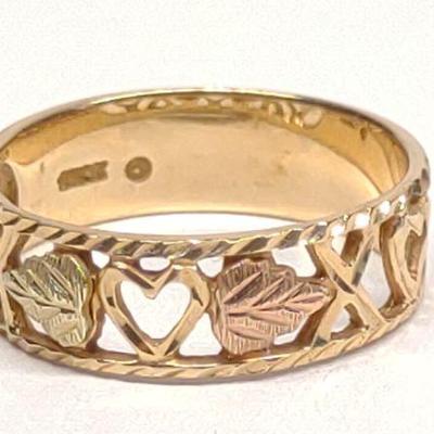 10k Yellow & Rose Gold Leaf Ring sz 7 (2.69g)