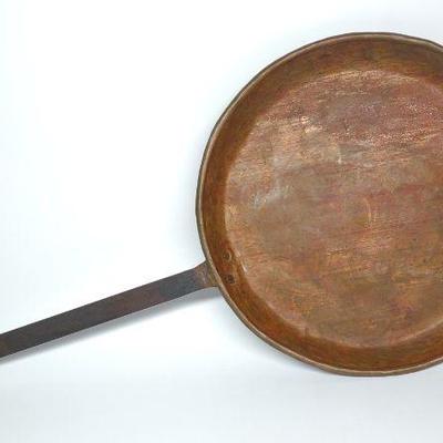 Antique Forged Copper & Iron Cooking Pan