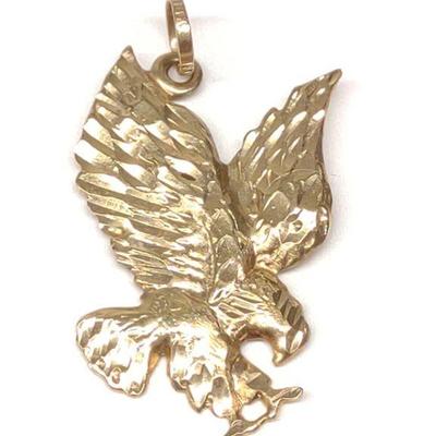 14k Gold Flying Eagle Pendant (0.95g)