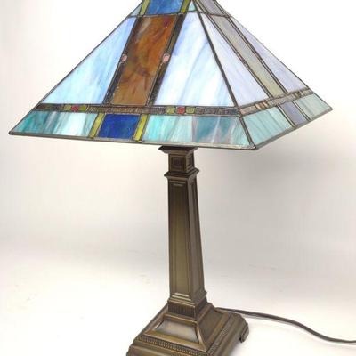 Dale Tiffany Mission Style Slag Glass Table Lamp