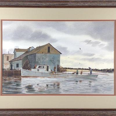 Keith Whitelock Watercolor of Fishing Boat