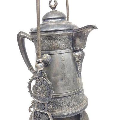 1892 Meriden Silver Plated Tilting Water Pitcher