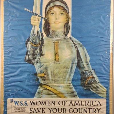 WWI Haskell Coffin Joan of Arc War Stamps Poster
