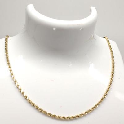 14k Yellow Gold Rope Chain Necklace (7.96g)