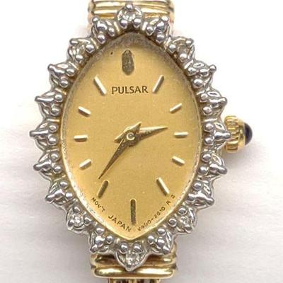 14k Gold Pulsar Ladies Wrist Watch (works)