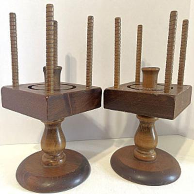 wooden candlesticks