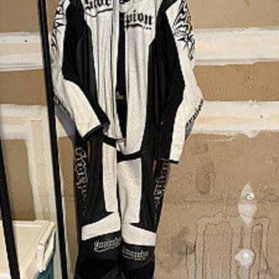 leather race suit