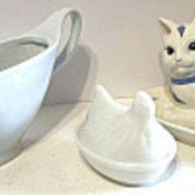 gravy boat , hen , lenox cat 