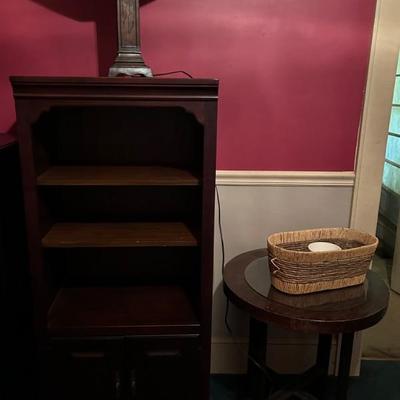 Bookcase, Lamp, End Table