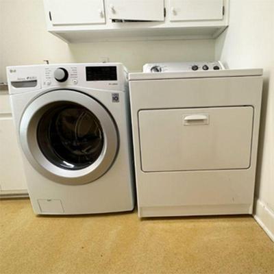 LG FRONT LOAD WASHER AND WHIRLPOOL DRYER