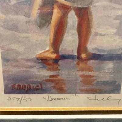 SIGNED AND NUMBERED CHILD AT THE BEACH 
