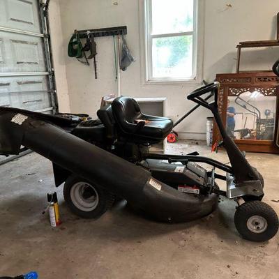 GARAGE BICYCLE, WORK BENCH, LAWN MOWER, MIRRORS, AND OTHER GARDEN EQUIPMENT