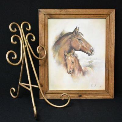 Vintage Print on Canvas Ruane Manning with Stand