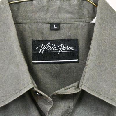 White Horse Sawtooth Pocket Long Sleeve Shirt