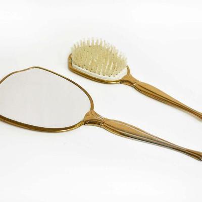Vintage Hand Mirror and Brush Set