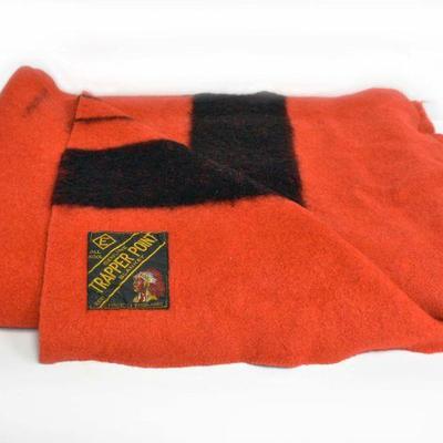 Vintage Trapper Point Wool Blanket Made in England