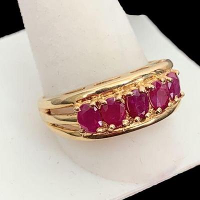 14K Yellow Gold & Ruby Ring (tested)