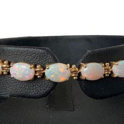 5 Gorgeous Large Opals Bracelet 14K Gold damaged (scrap gold)