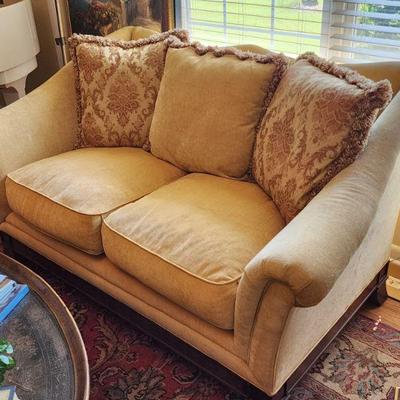 Caramel Upholstered Loveseat