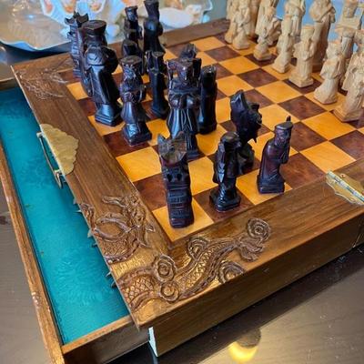 Handcarved chess set