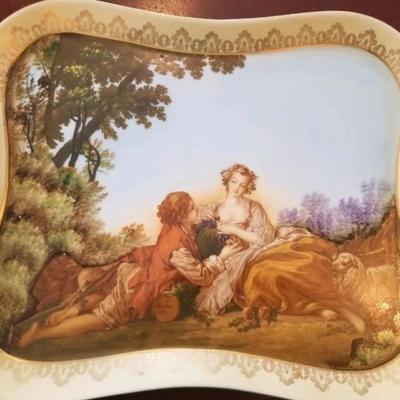 Hand painted Ardault porcelain tray