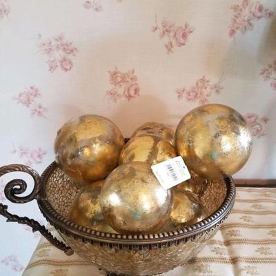 Gold mercury glass ornaments