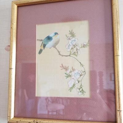 Asian style bird on branch print 1 of 2