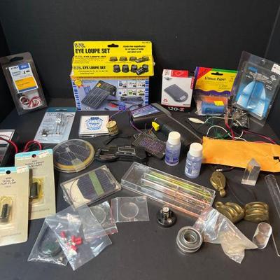 Infrared Thermometer, Eye Loupe Set, Litmus Paper, Small Solar Panels & More