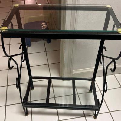 Metal Glass Top Table