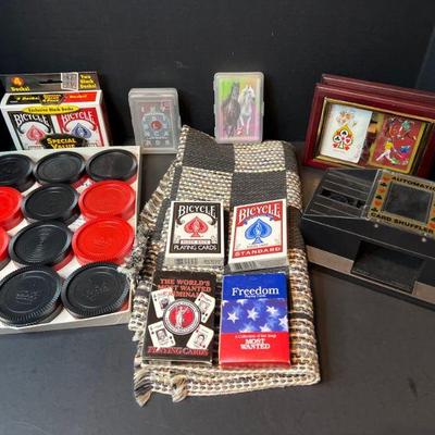 Assorted Playing Cards and Checkers Set